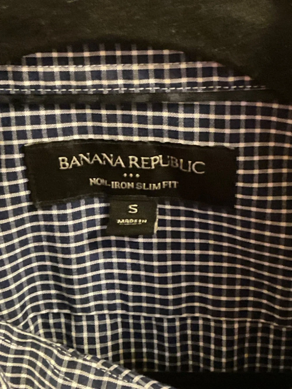 Banana Republic Blue Plaid Long Sleeve Dress Shirt Size: S. Pre Owned